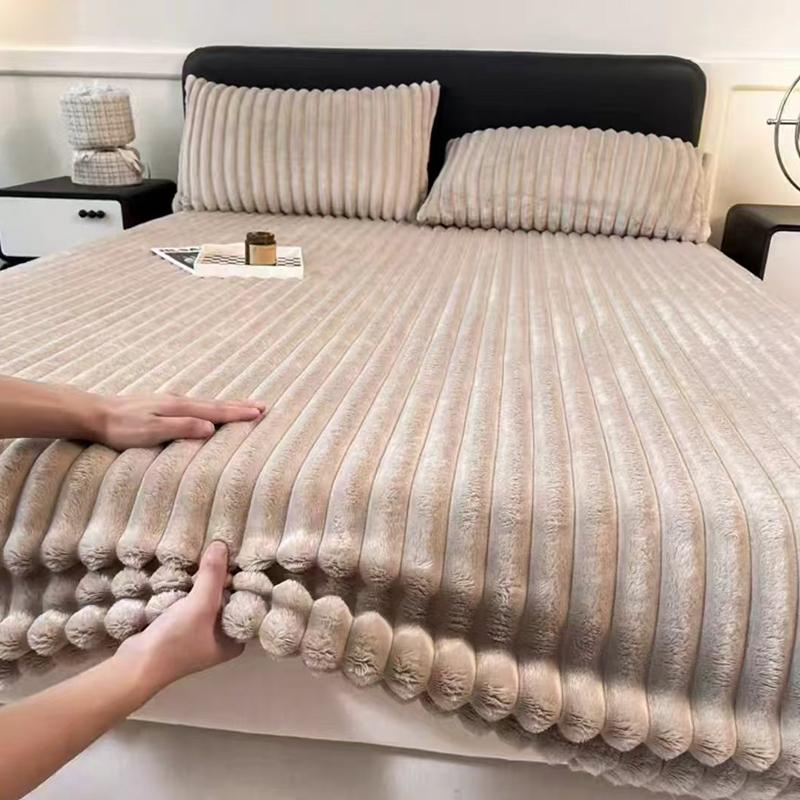 Thickened Keep Warm Autumn Winter Fitted Bed Sheet Set or Only 1 Pcs Fitted Sheets Queen Soft Thicken King Size Mattress Cover
