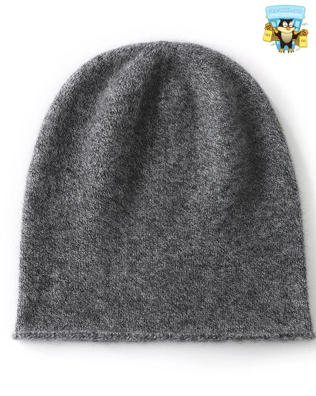 100% Cashmere Knitted Beanie Hat – Unisex Winter Warmth Style