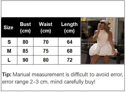 AP-Backless Bubble Hem Mini Dress Halter Neck, Sleeveless Party Style