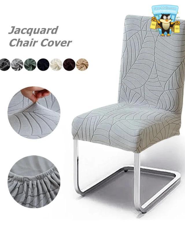 Leaf Jacquard Spandex Chair Cover Dining Room Slipcover