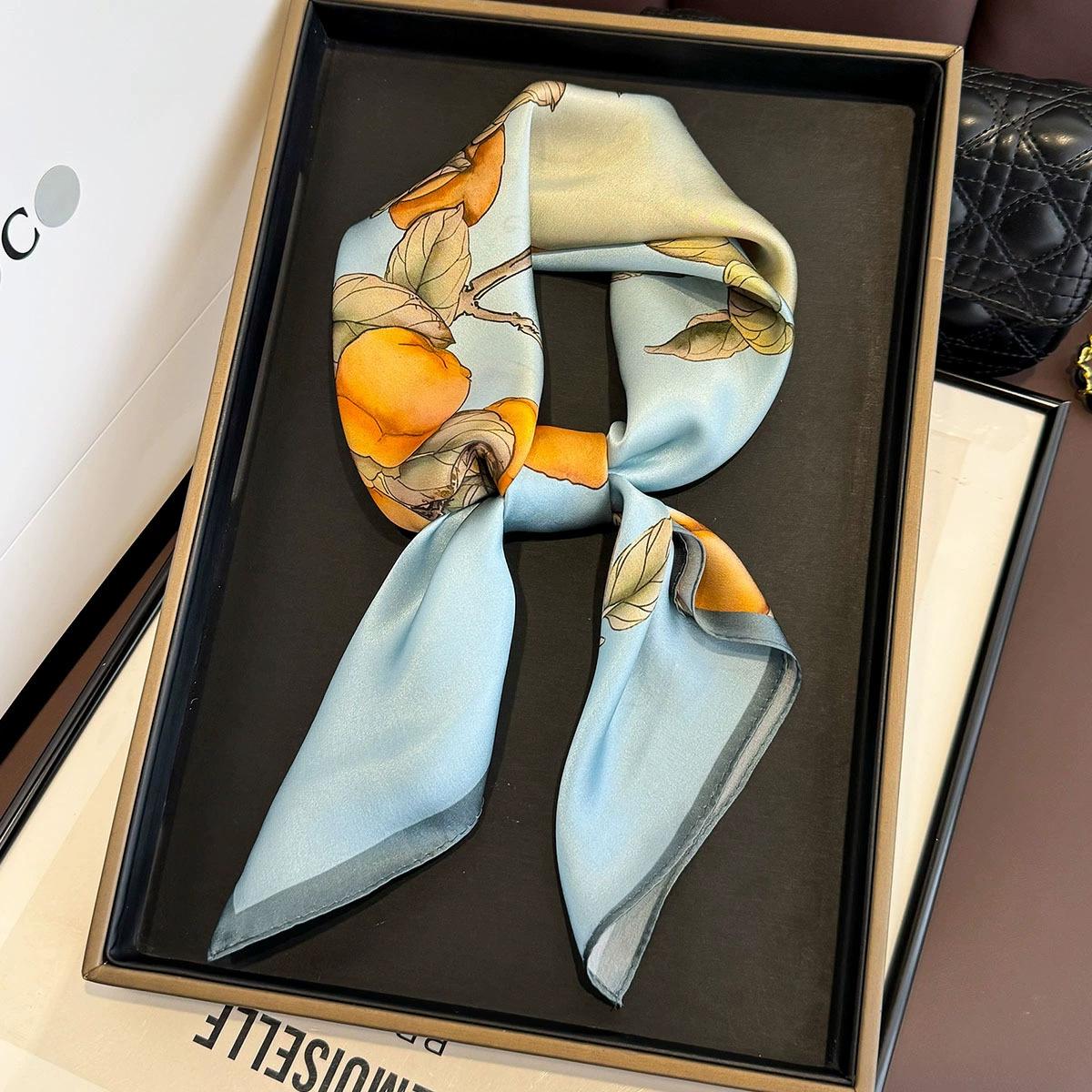 100% Mulberry Silk Square Scarf for Women