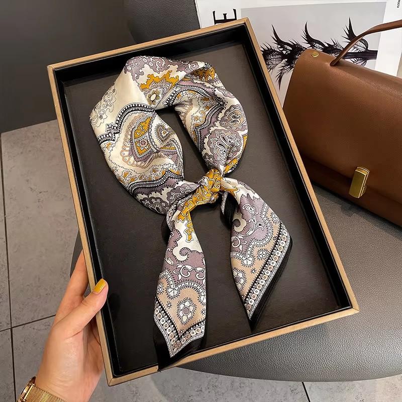 100% Natural Silk Square Scarf Women Hairband Neckerchief Wrap
