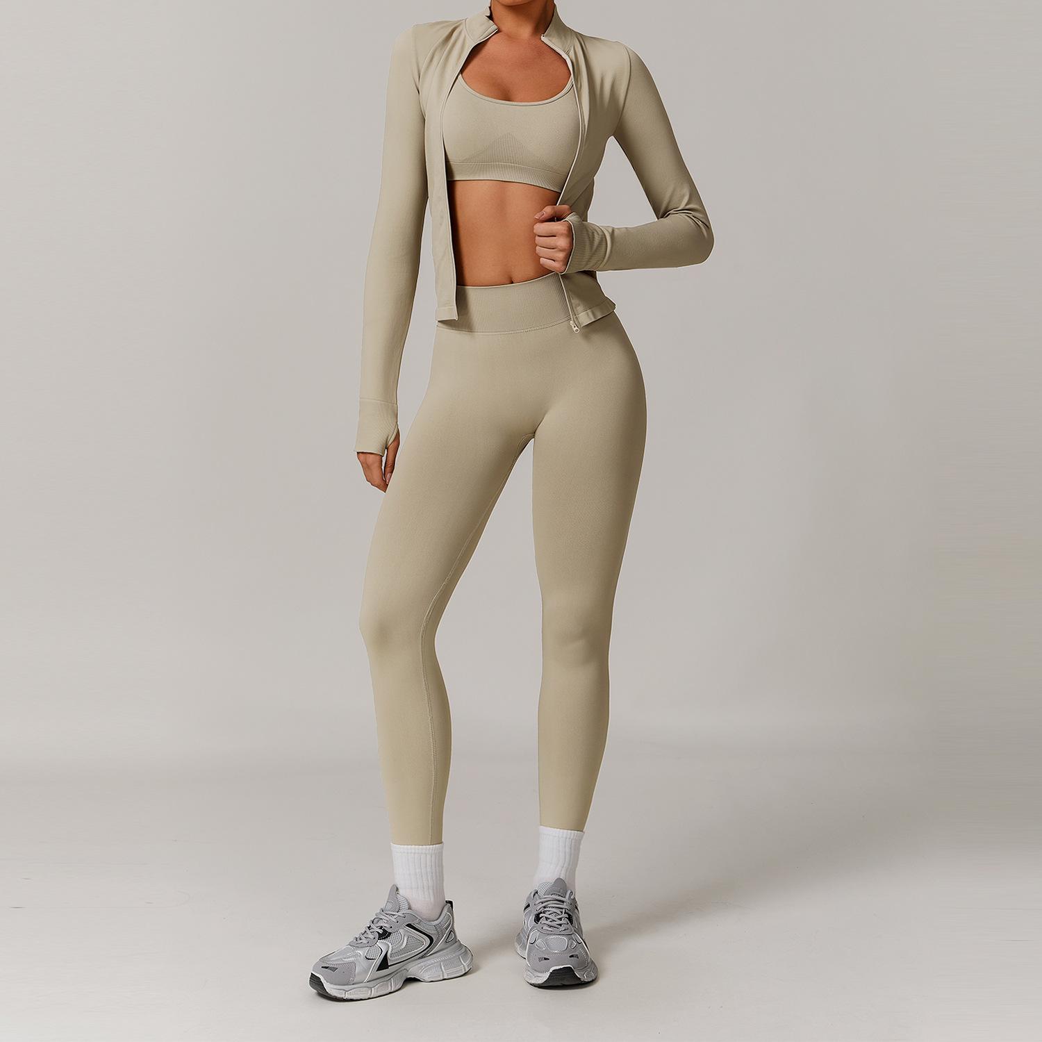 Seamless Yoga Set for Women 2/3PCS Sports Bra & Leggings Fitness Tracksuit