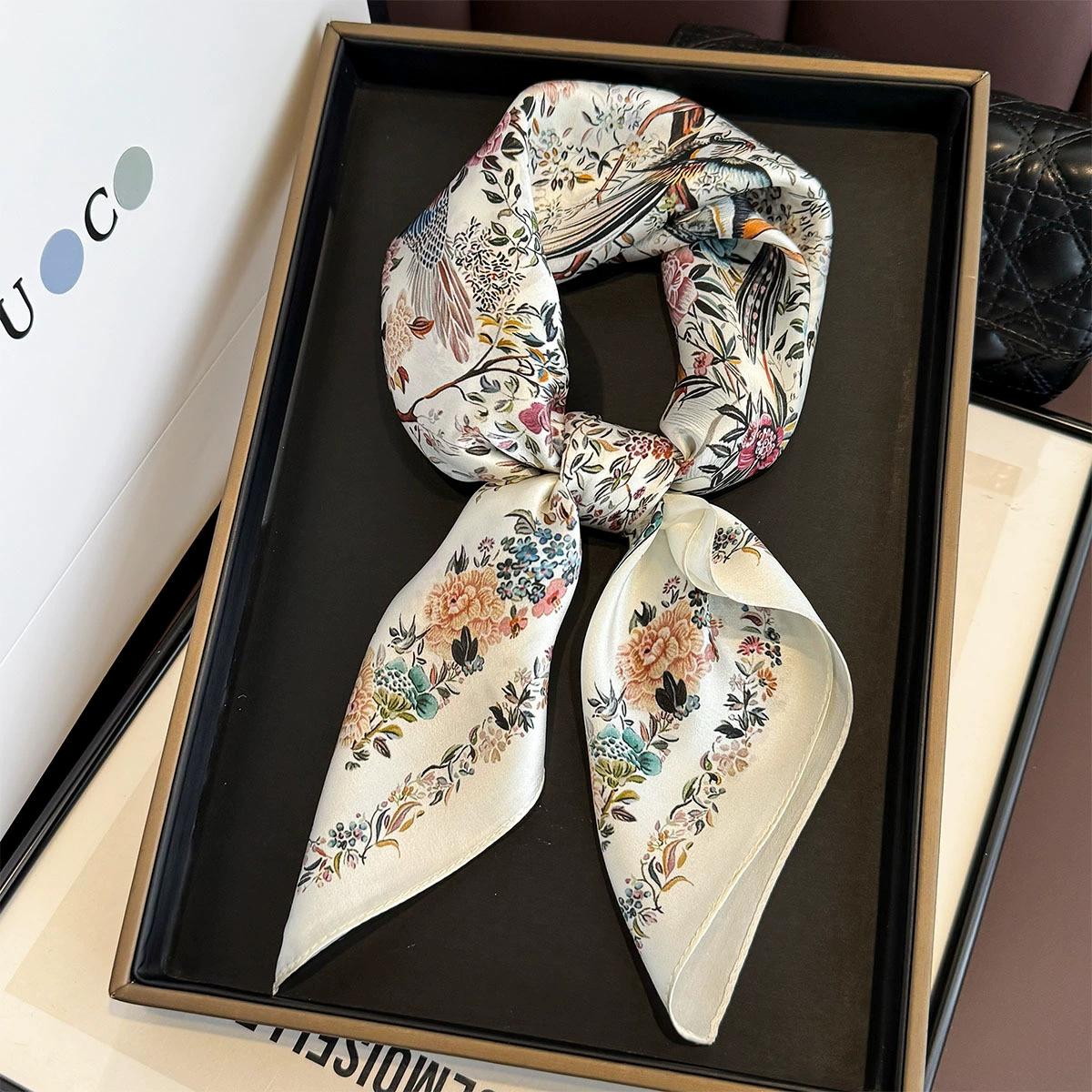 100% Mulberry Silk Square Scarf for Women