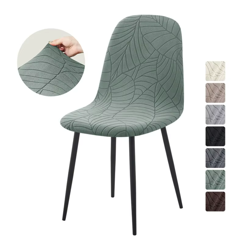 1/2/4/6pcs Nordic Stretch Shell Chair Cover Jacquard Armless Dining Chair Covers Elastic Seat Slipcover for Home Wedding Banquet