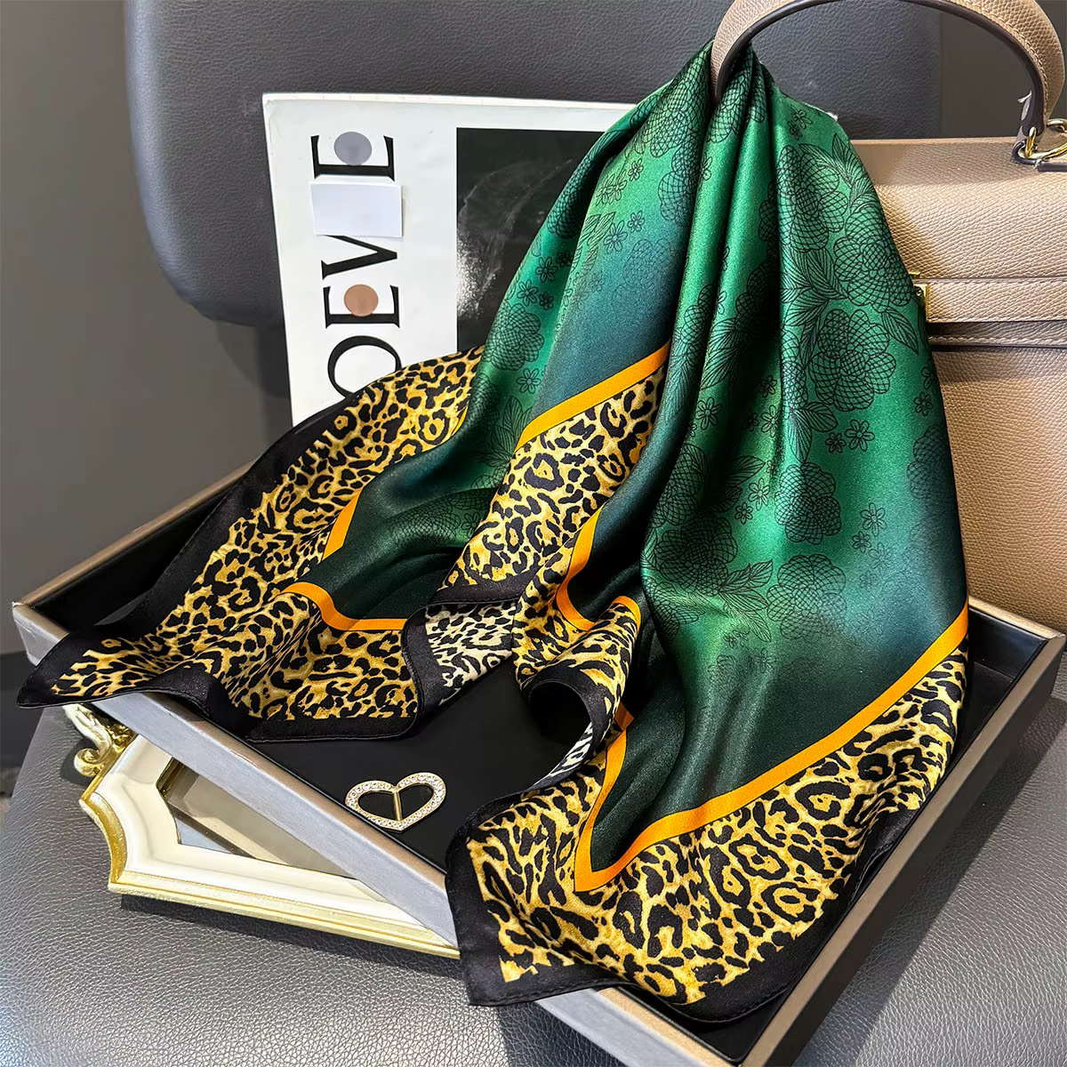 100% Mulberry Silk Square Scarf for Women