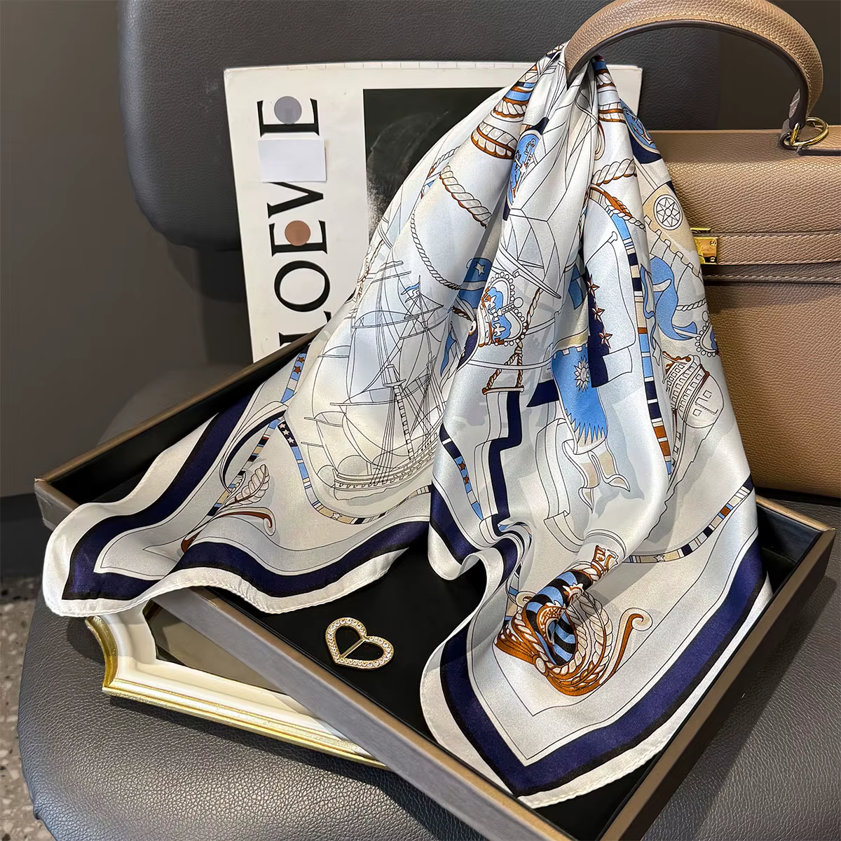 100% Mulberry Silk Square Scarf for Women