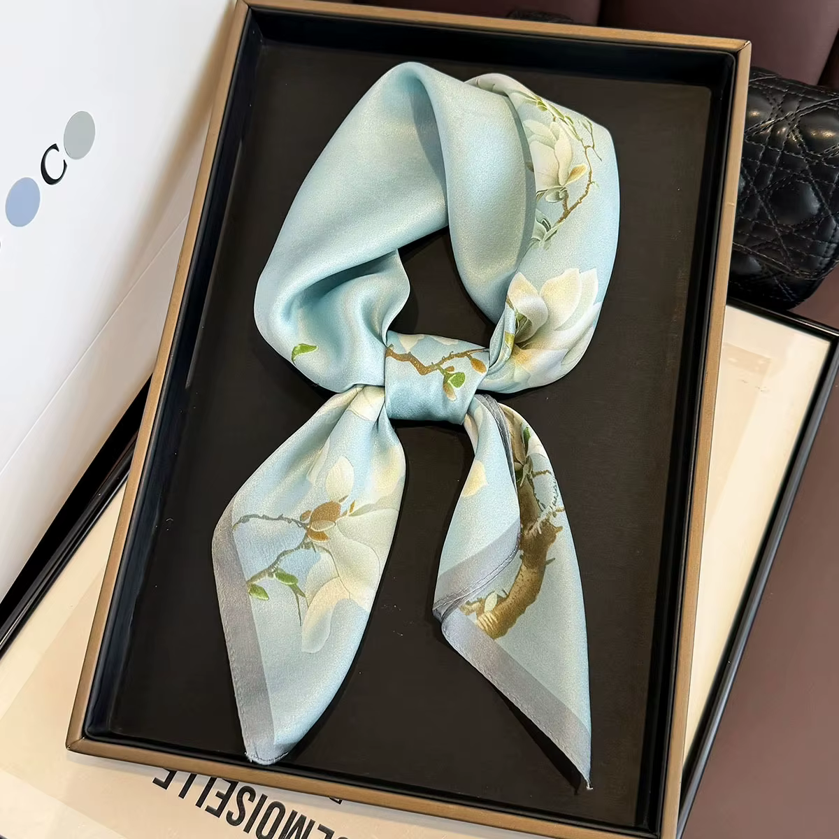 100% Mulberry Silk Square Scarf for Women
