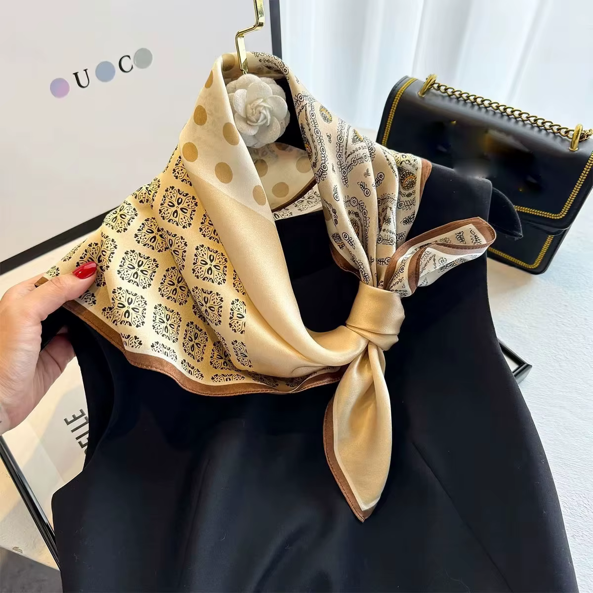 100% Mulberry Silk Square Scarf for Women