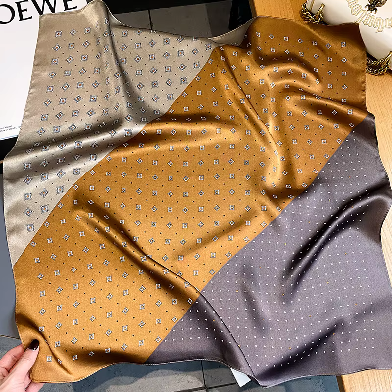 100% Mulberry Silk Square Scarf for Women
