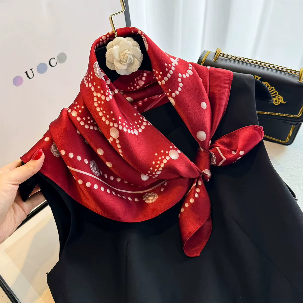 100% Mulberry Silk Square Scarf for Women