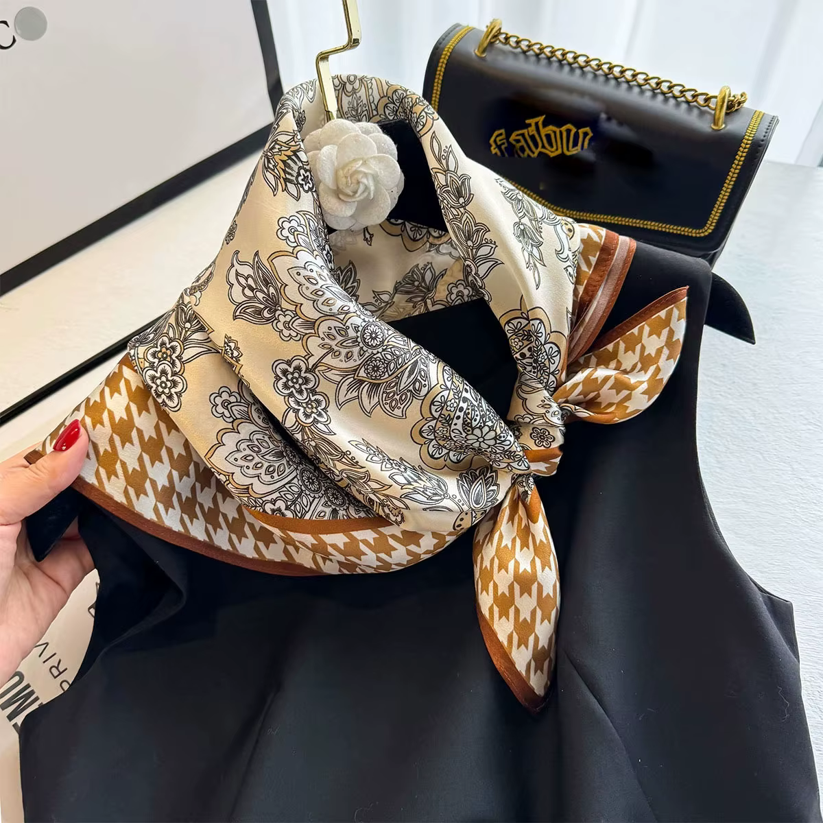 100% Mulberry Silk Square Scarf for Women