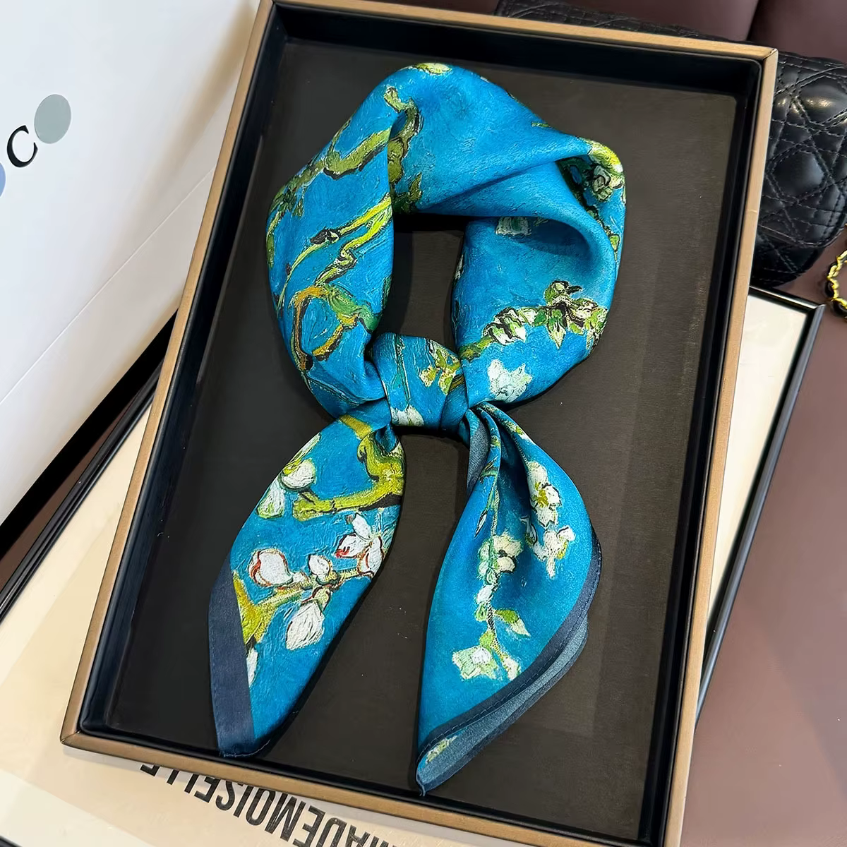 100% Mulberry Silk Square Scarf for Women