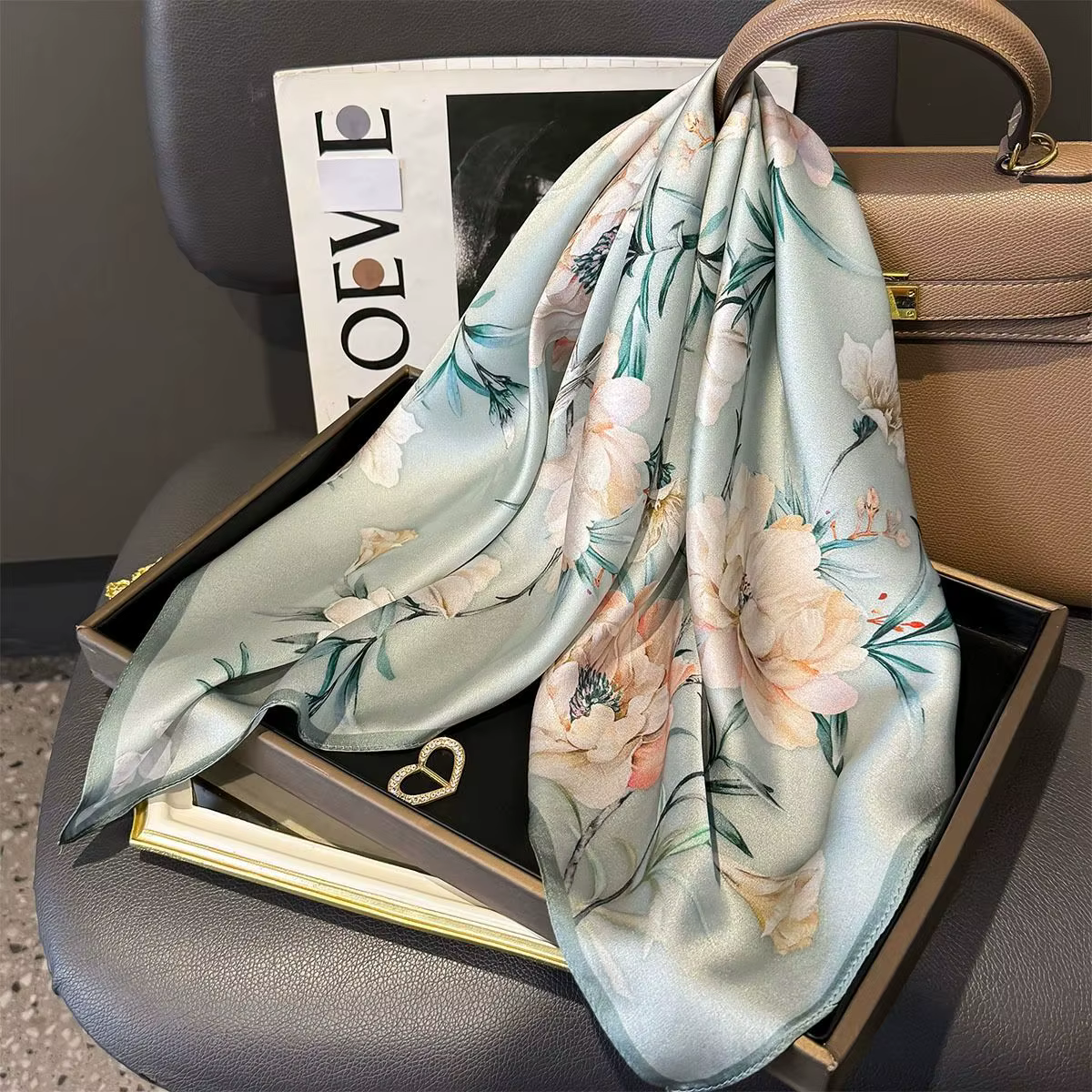 100% Mulberry Silk Square Scarf for Women