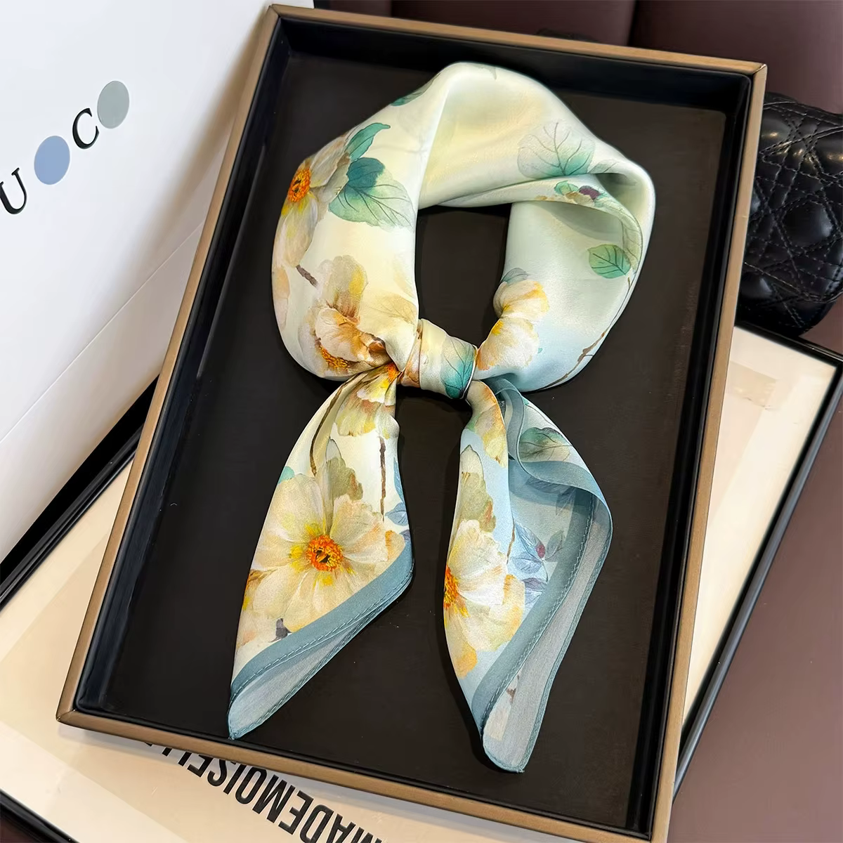 100% Mulberry Silk Square Scarf for Women