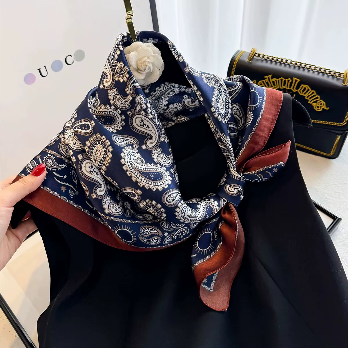 100% Mulberry Silk Square Scarf for Women