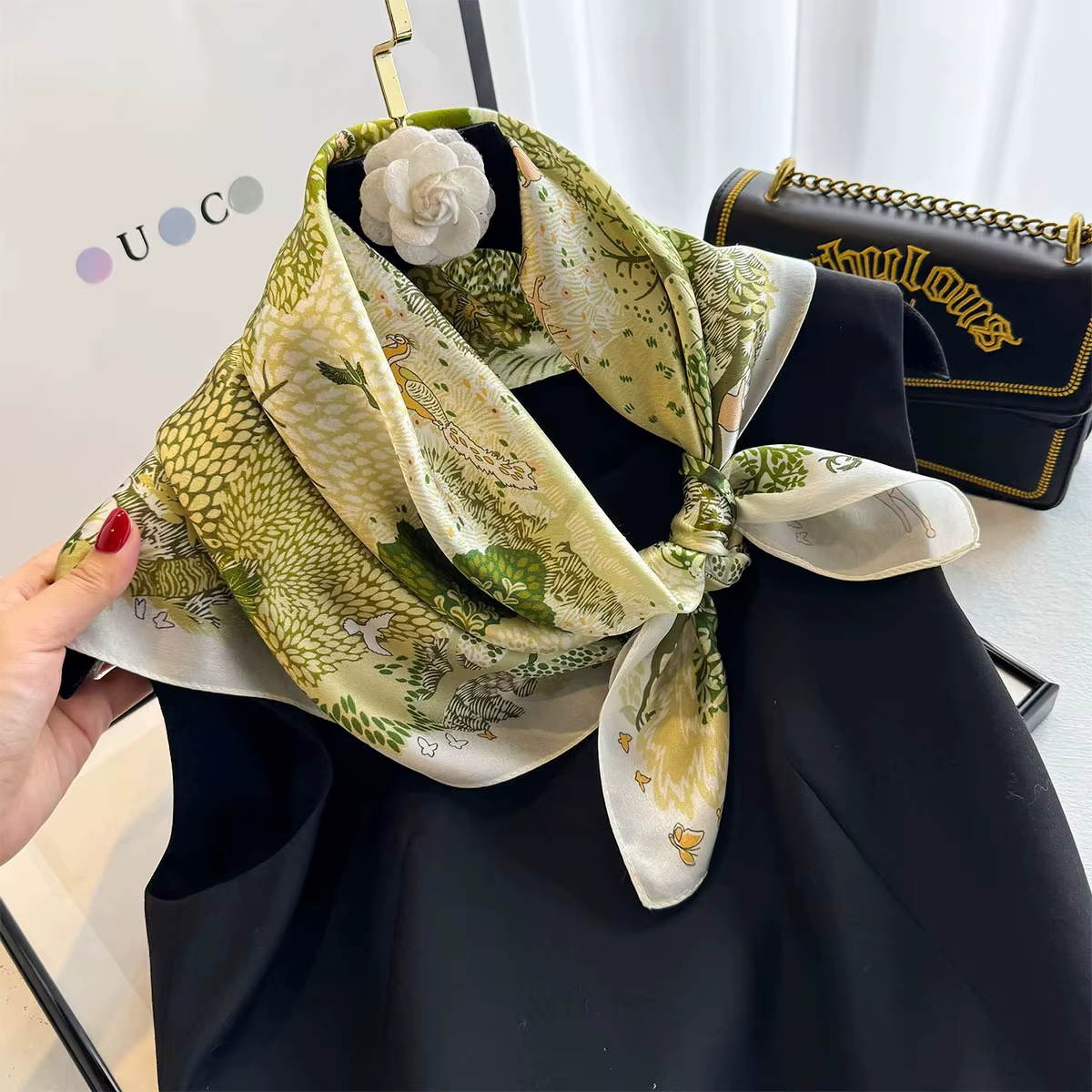100% Mulberry Silk Square Scarf for Women