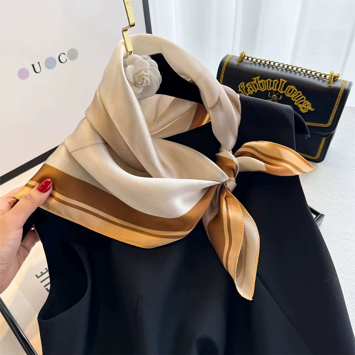 100% Mulberry Silk Square Scarf for Women