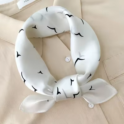 100% Pure Silk Floral Square Scarf Women Neck Hair Bandana