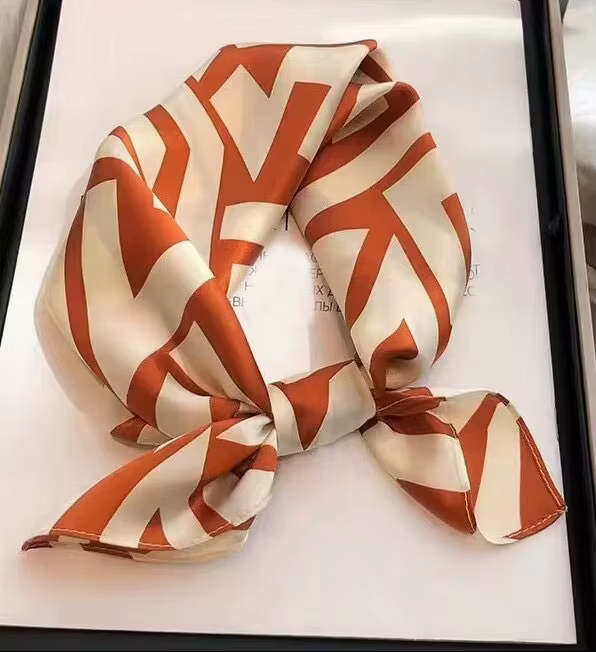 100% Pure Silk Floral Square Scarf Women Neck Hair Bandana