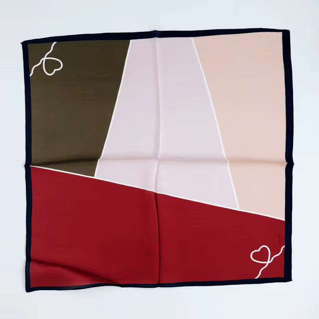 100% Pure Silk Floral Square Scarf Women Neck Hair Bandana