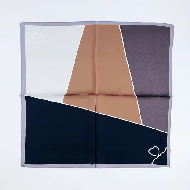 100% Pure Silk Floral Square Scarf Women Neck Hair Bandana