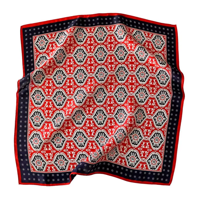 100% Pure Silk Floral Square Scarf Women Neck Hair Bandana