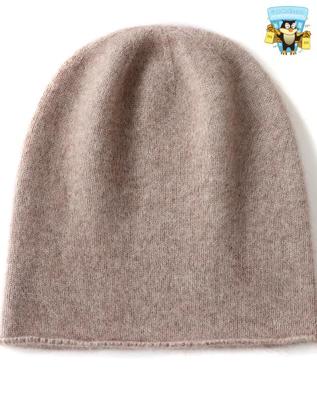 100% Cashmere Knitted Beanie Hat – Unisex Winter Warmth Style