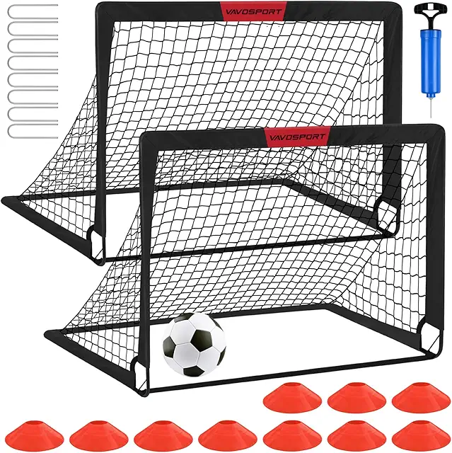 AP-VAVOSPORT Kids Soccer Goals for Backyard Set of 2,Soccer Training Equipment