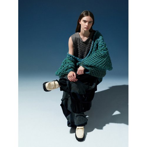 Remy Metallic-Accent Loafer Mules - Chalk