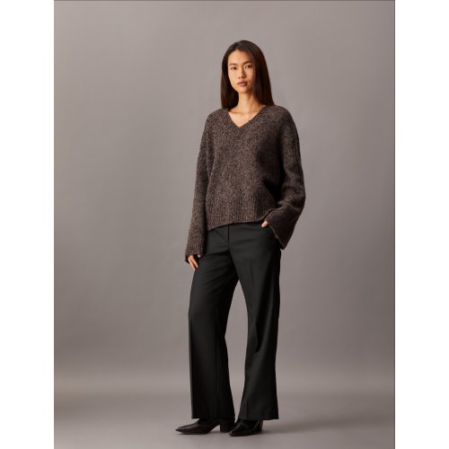  Coated Gabardine Flare Trousers