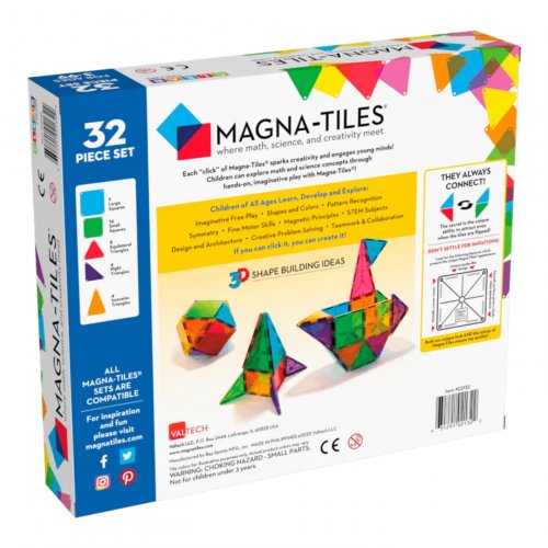 AP-Magna-Tiles Classic Clear Colors 32-Piece Set