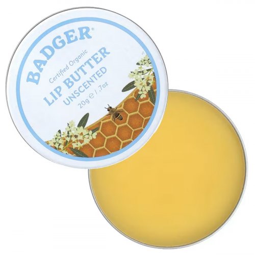Badger, Lip Butter, Unscented, 0.7 oz (20 g) 