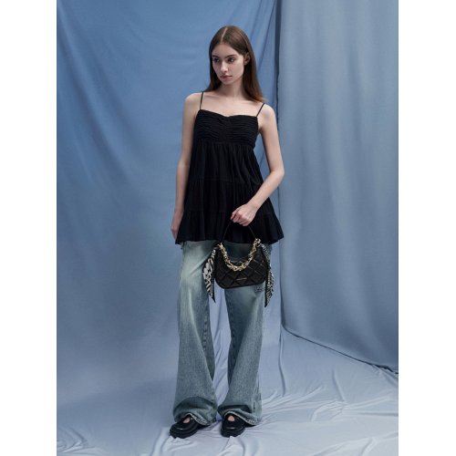  Mini Alcott Scarf Handle Quilted Bag - Black 