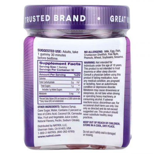  Natrol, Melatonin, Strawberry, 5 mg, 90 Gummies 