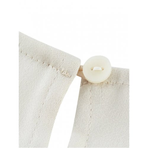 Satin Round Collar Ruffle Layered Long Sleeves Blouse