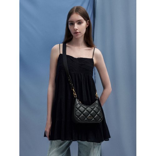  Mini Alcott Scarf Handle Quilted Bag - Black 