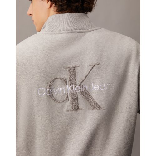 Chenille Monogram Zip Through Sweatshirt