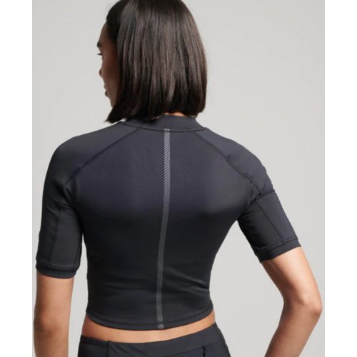 Run 3/4 Tight Crop Top - Black