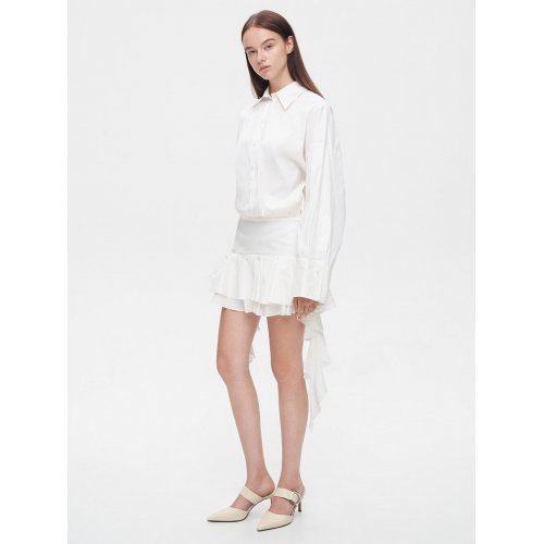  Gabine Leather Mule Pumps - Chalk 