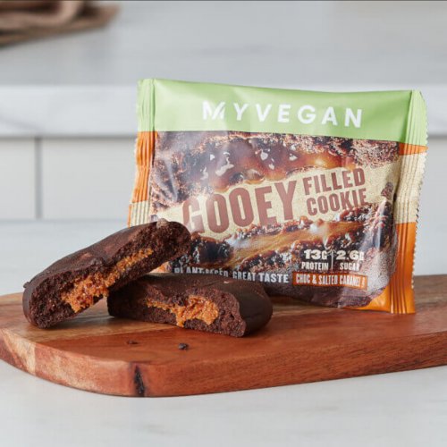   Vegan Gooey Filled Protein Cookie - Choc & Salted Caramel