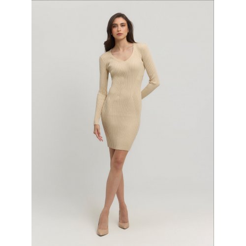 Beige isabella knit midi dress