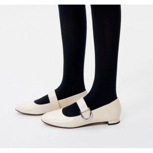 Gabine Leather Mary Janes - White