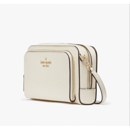 Staci Saffiano Leather Small Dual Zip Around Crossbody