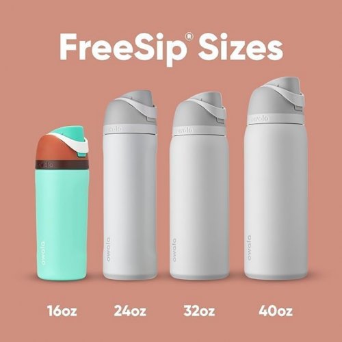 Owala FreeSip Insulated Stainless Steel Water Bottle with Straw for Sports and Travel, BPA-Free, 40oz, Iced Breeze 