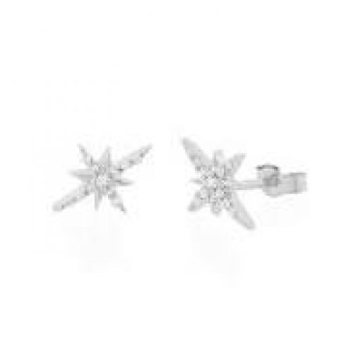 April Jewelry Event | 14K White Gold &amp; 0.200 TCW Diamond North Star Stud Earrings