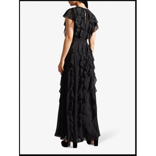 TED BAKER Hazzie ruffled woven <span style='filter: blur(2.5px);'>****</span> dress