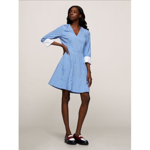 Stripe Fit and Flare Dress