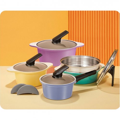 Happycall Arbor Blanc 5pc Die Cast Advanced Ceramic Cookware Set 