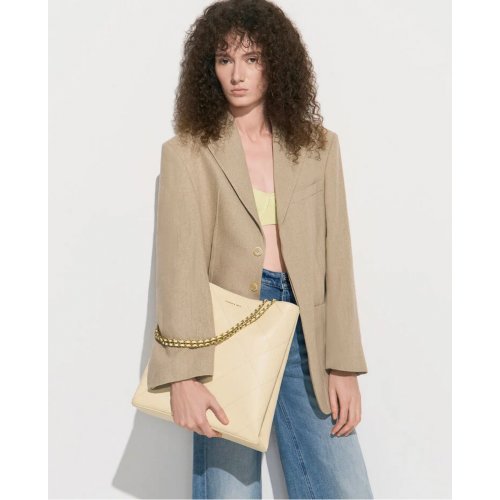  Leia Braided Handle Tote Bag - Beige 